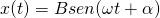 x(t)=B sen(\omega t + \alpha)