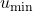  u_{\text{min}} 