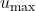  u_{\text{max}} 