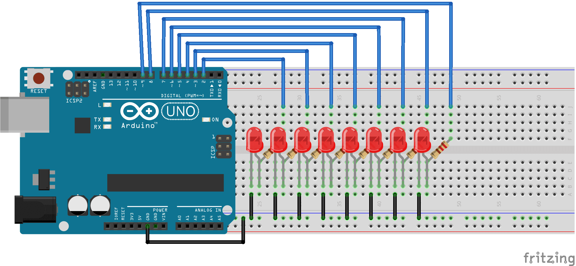 Secuencia de LEDS con ARDUINO