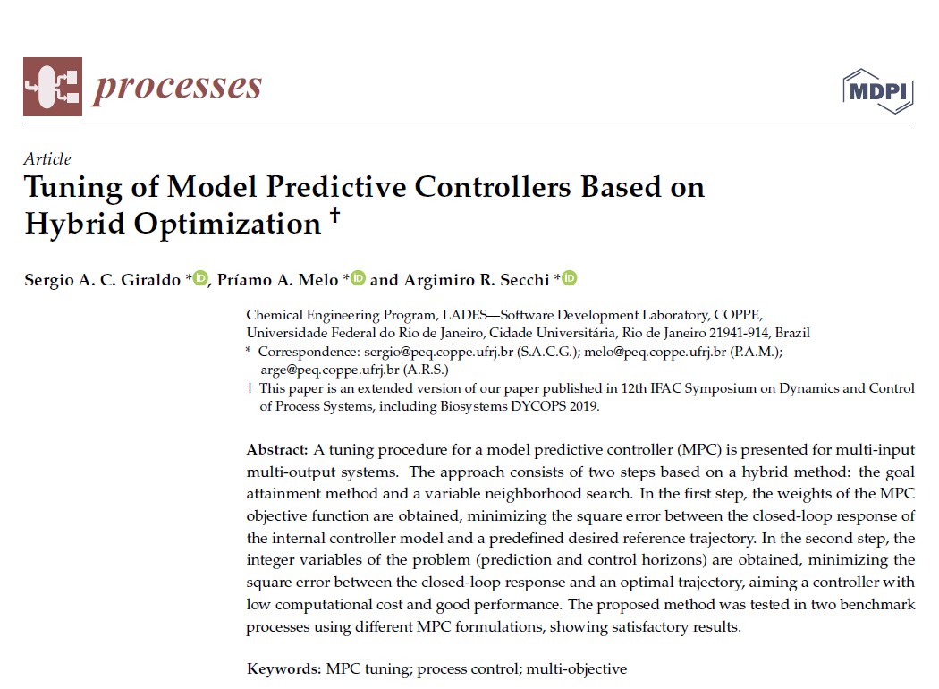 Tuning of Model Predictive Controllers Based on Hybrid Optimization
